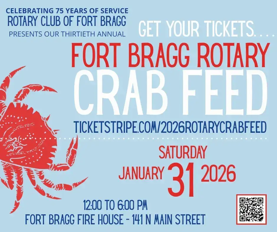 Fort Bragg Rotary Crab Feed Poster 2026